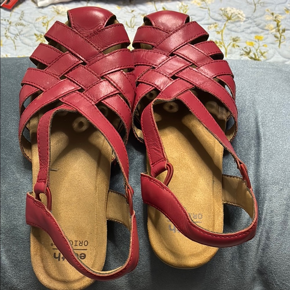 Earth Origins Red Woven Sandals
